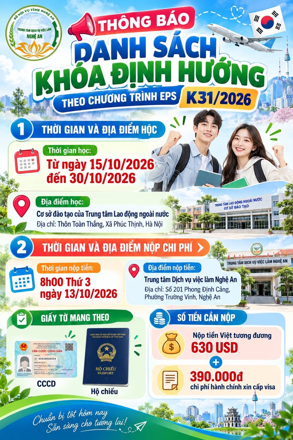 Khóa K31/2026: Kế hoạch đào tạo định hướng